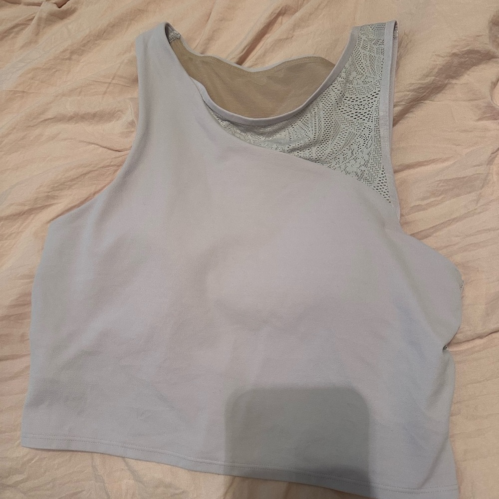 Asymmetrical Lace Detail Athleta Crop Top